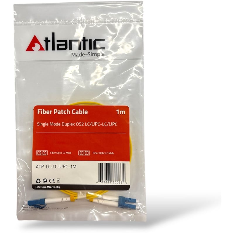 كيبل Atlantic SC إلى SC Fiber Optic Patch Cord Single Mode OS2 Duplex 1m - 4