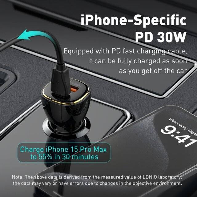 شاحن LDNIO C103 60W سيارة أسود - 4