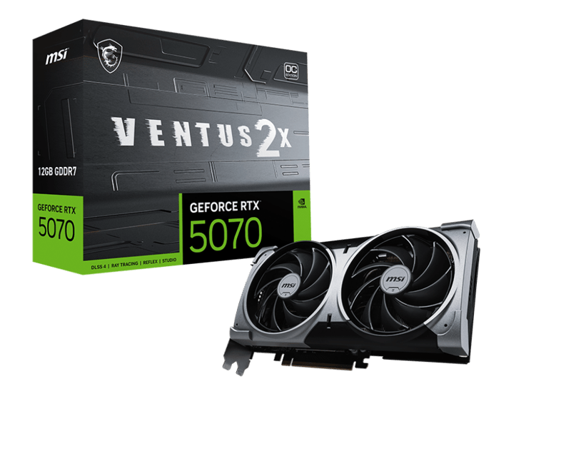 كارت شاشة MSI Ventus GeForce RTX 5070 12GB GDDR7 OC Edition - 1
