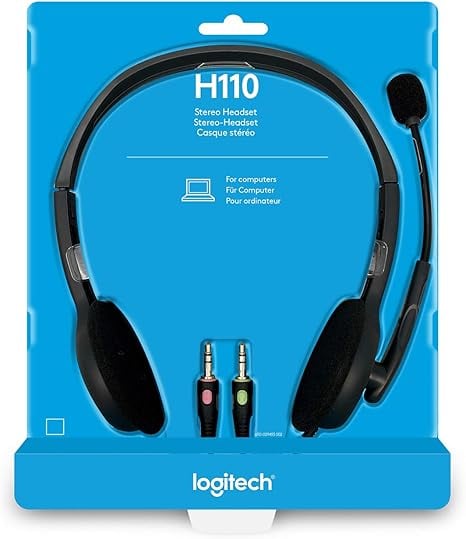 سماعات Logitech H110 سلكي 3.5mm مع مايك رمادي - 8