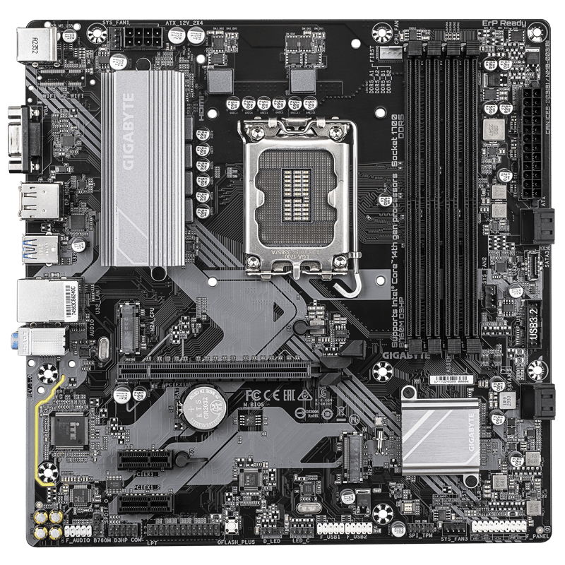 لوحة أم جيجابايت GIGABYTE B760M D3HP بمقبس Intel LGA 1700 ودعم ذاكرة DDR5 بحجم mATX - 3
