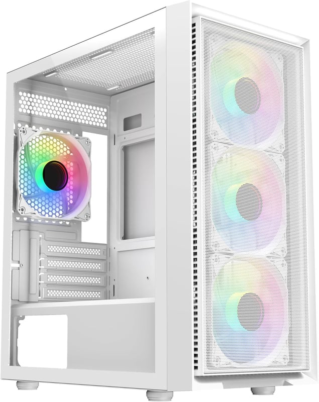 SAMA M-ATX Mini-Tower Case White Tempered Glass - 8