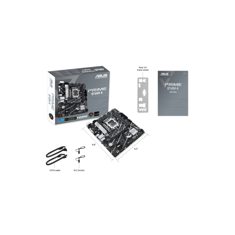 ASUS Prime B760M-K B760 LGA1700 Micro-ATX DDR5 Motherboard - 2