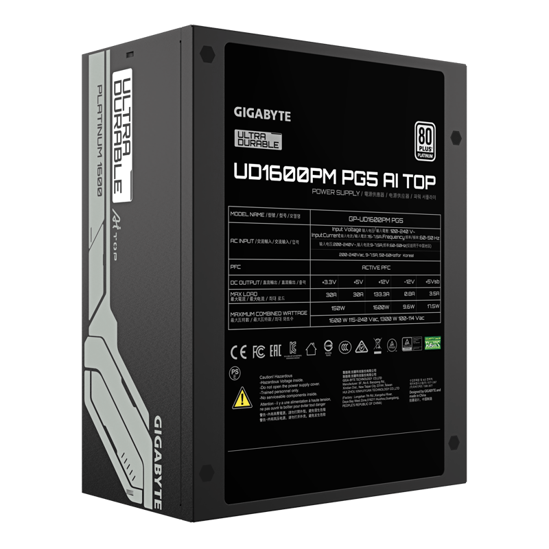 باور سبلاي Gigabyte UD1600M 1600W 80+ Platinum Plus Fully Modular أسود - 5
