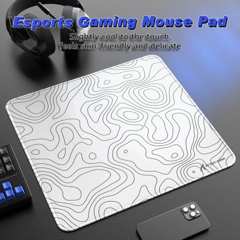 ATTACK SHARK CM02 eSport Gaming Mousepad White Contours - 2
