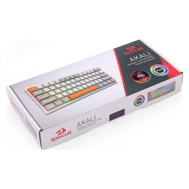كيبورد Redragon Akali K642-RGB 60% Hot-Swappable USB-C أبيض - 4