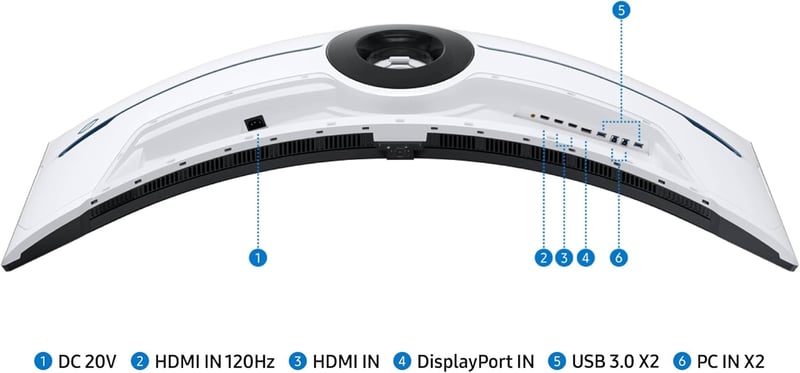 شاشة ألعاب سامسونج أوديسي نيو G9 G95NC منحنية فائقة الاتساع بحجم 57 بوصة (دقة Dual UHD - تقنية Quantum Mini-LED - تردد 240Hz - استجابة 1ms - انحناء 1000R) - 8