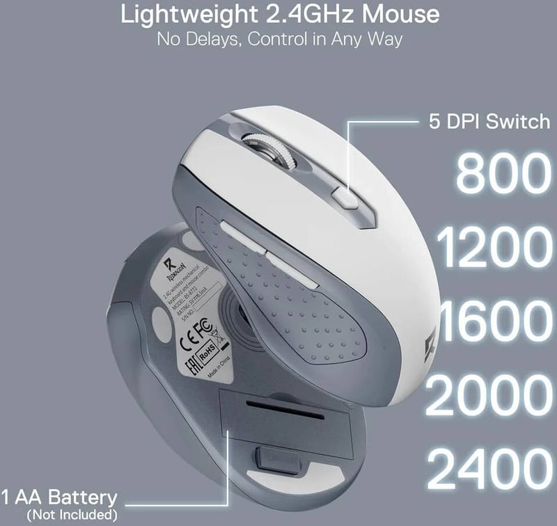 Redragon BS-8772 94key Low Profile Combo Dual-Mode Keyboard & Mouse Grey/White - 5