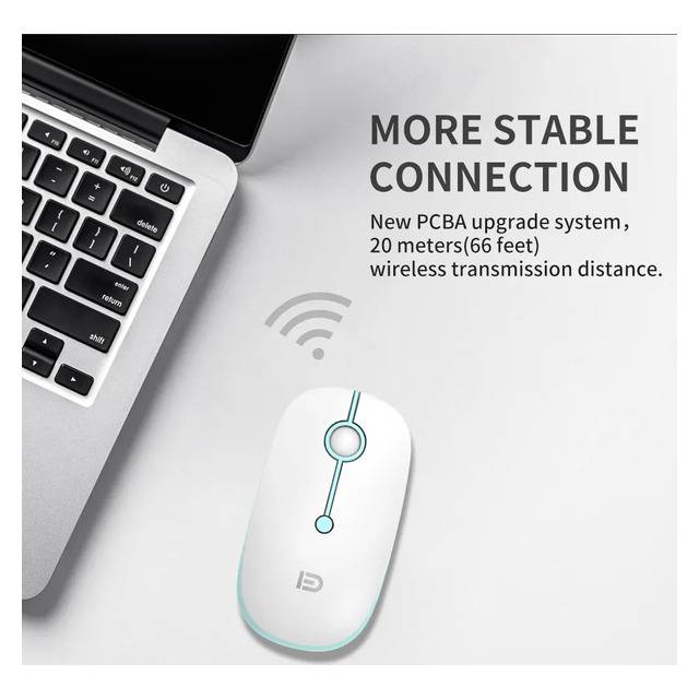 Fude i330 Wireless Ergonomic Mouse - White & Green - 3