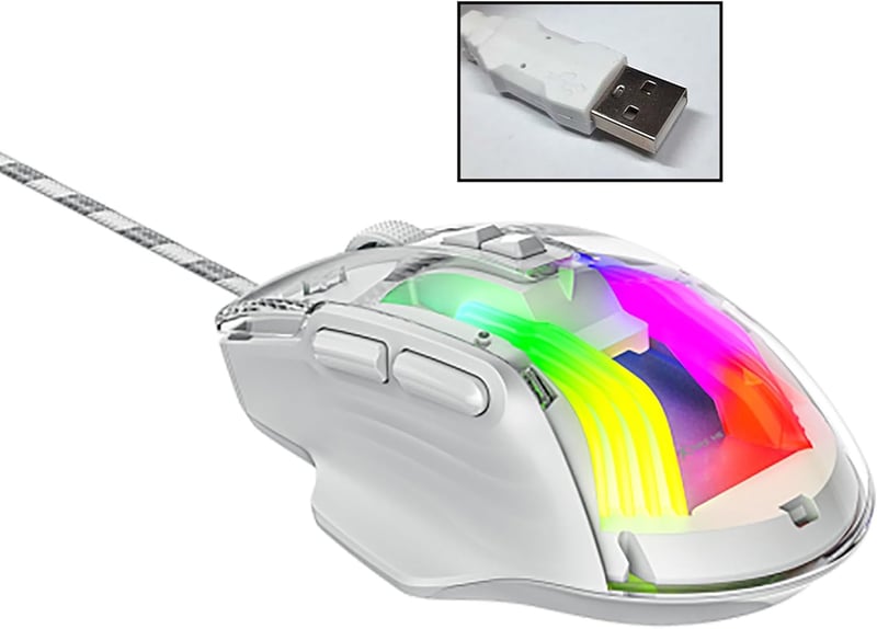 ماوس Xtrike Me GM-319 6400 DPI سلكي RGB أبيض - 4
