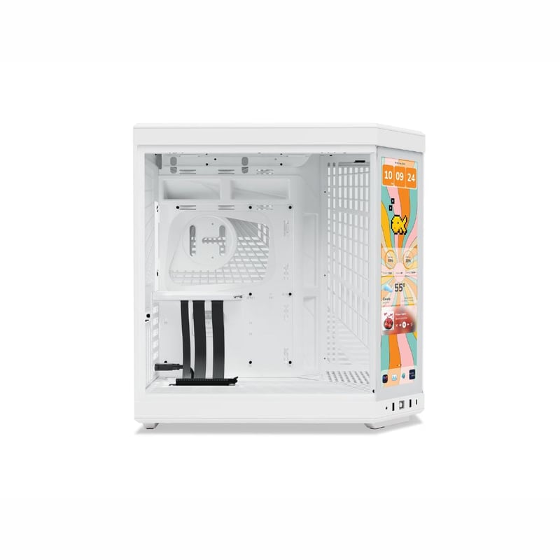 HYTE Y70 Touch Mid-Tower ATX Case Snow White with Integrated Display - 3