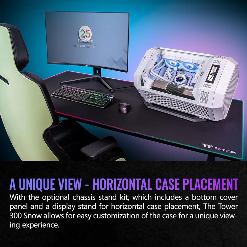 Thermaltake The Tower 300 Micro-ATX Case White Tempered Glass - 8