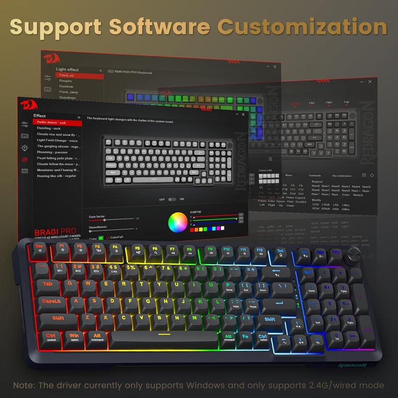 Redragon K688GB-RGB-PRO 96% Mechanical Keyboard Dual-Mode - 4