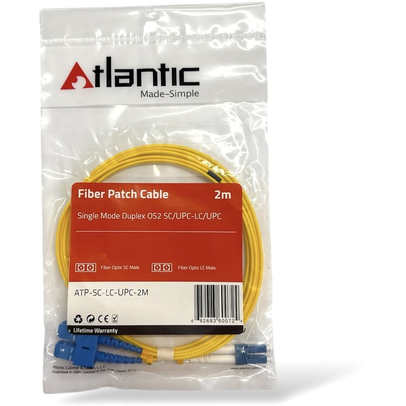 كيبل Atlantic Fiber LC إلى LC Single Mode OS2 Duplex 2m - 4