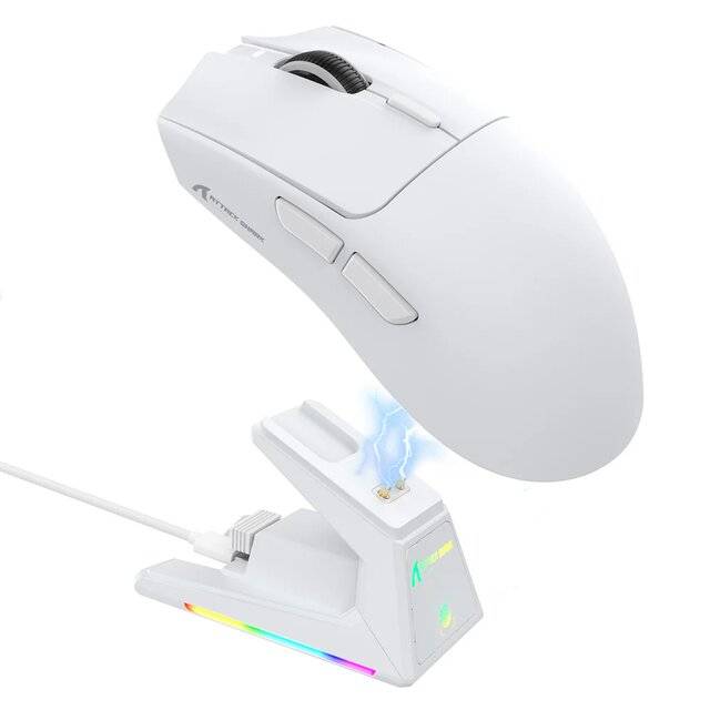 ماوس Attack Shark X1 40000 DPI لاسلكي RGB أبيض - 1