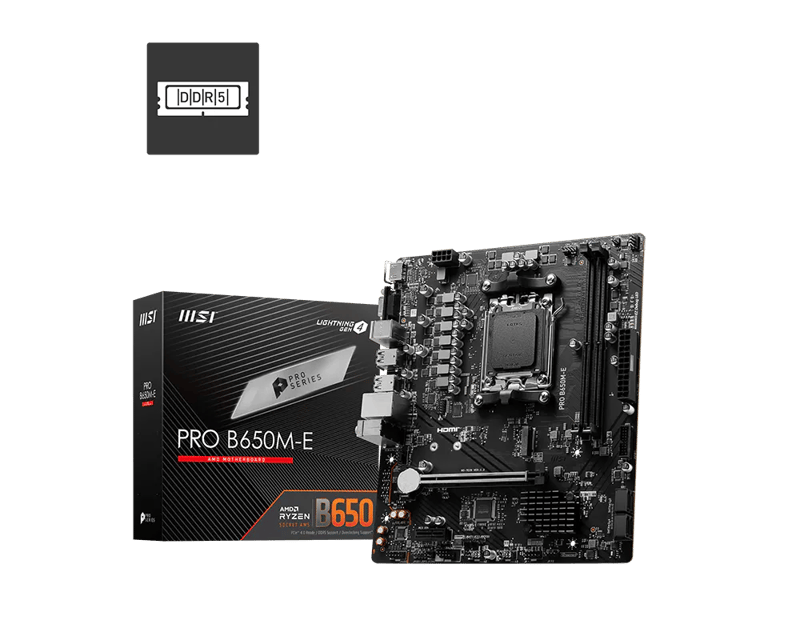 MSI PRO B650M-E AM5 Micro-ATX DDR5 Motherboard - 1