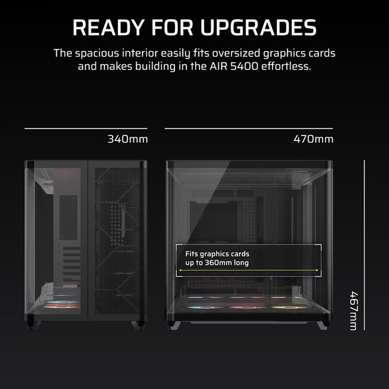 كيس Corsair 5400 RS-R Mid-Tower أسود زجاجي مقوّى ARGB - 11