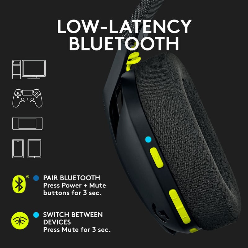 سماعات Logitech G435 Dual-Mode لاسلكي بلوتوث قيمنق مع ميكروفون أزرق - 6