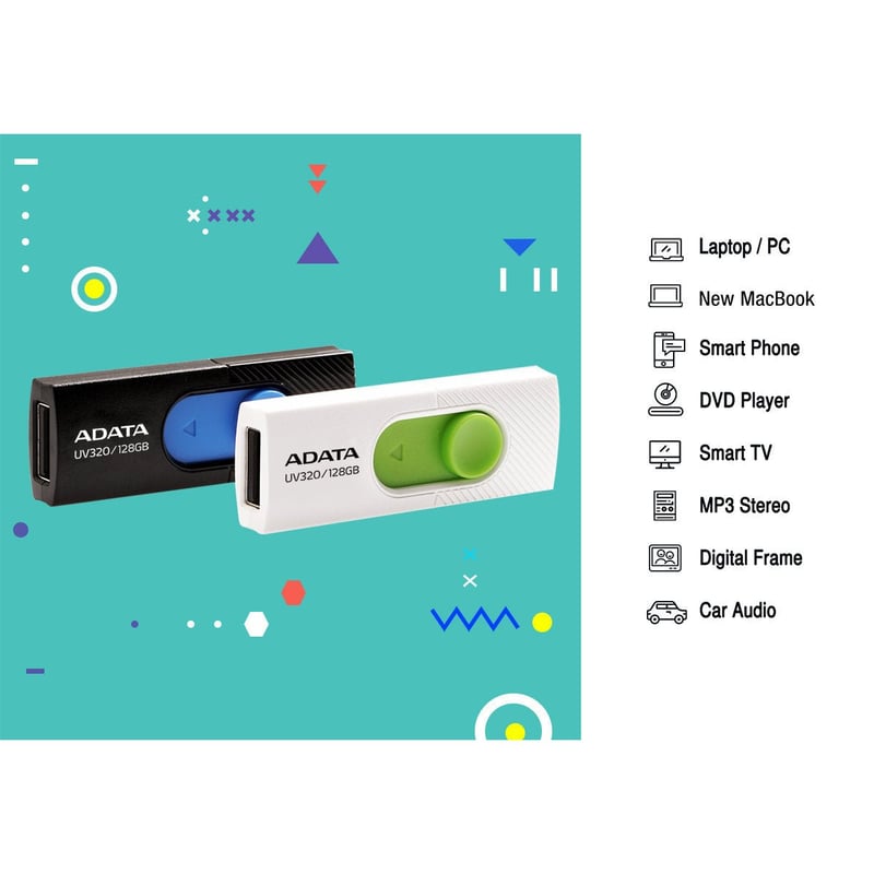 فلاش ADATA UV320 256GB USB 3.2 Black - 10