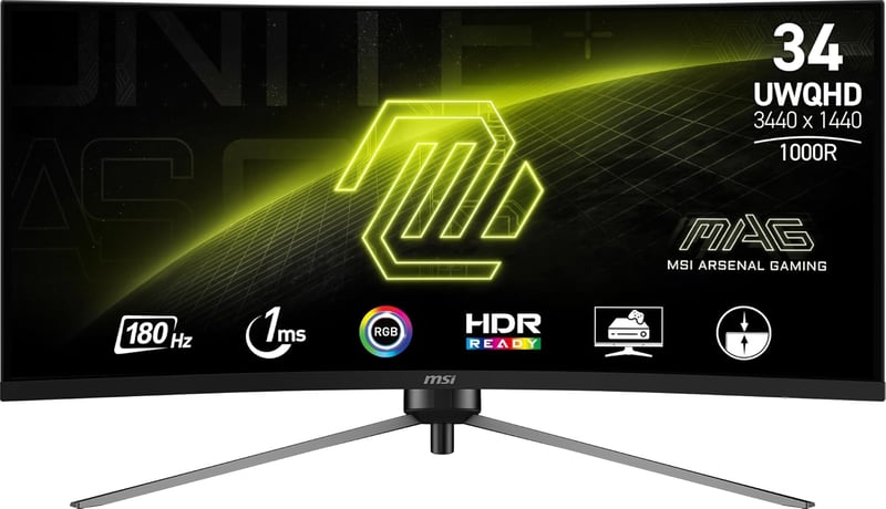 شاشة MSI MAG 345CQR 34 انج 3440x1440 180Hz VA أسود - 2