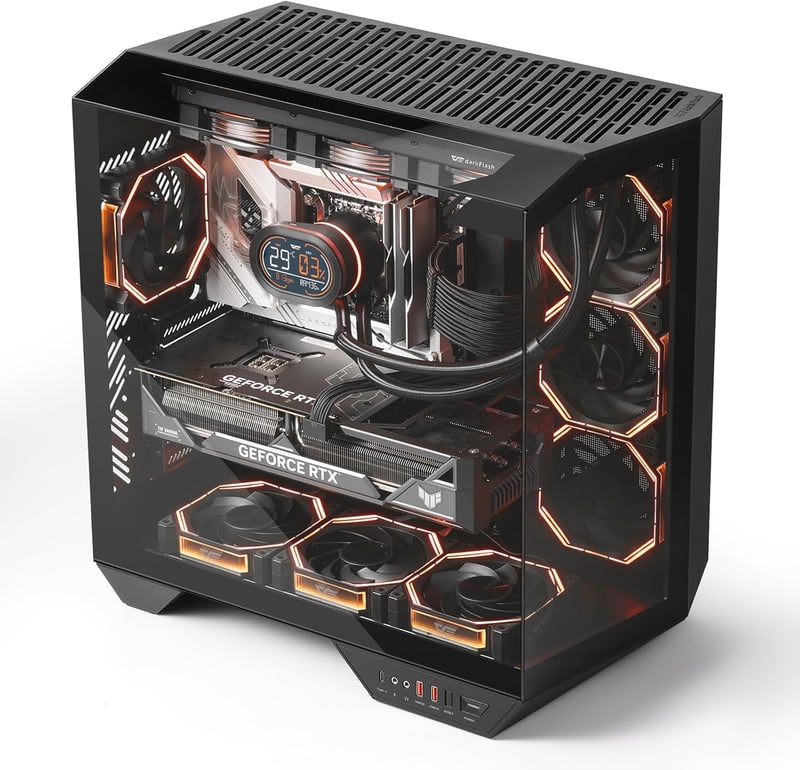 DarkFlash DY470 Mid-Tower ATX Case Black Tempered Glass - 7