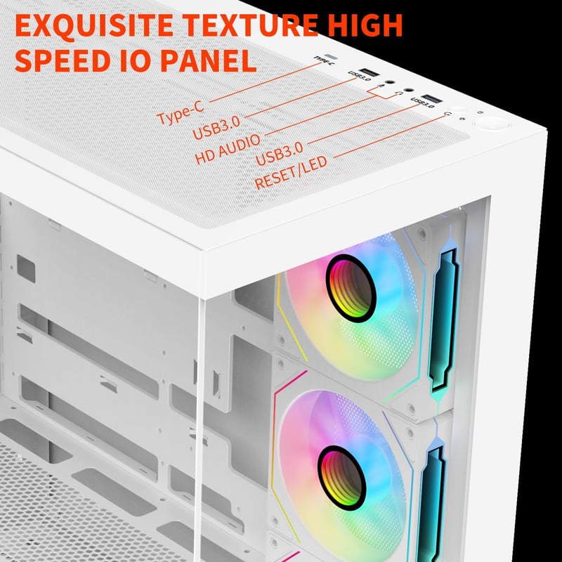 SAMA SV01 Mid-Tower ATX Case White Tempered Glass - 2