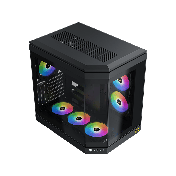 XIGMATEK Cubi ATX Case Black Tempered Glass Superior Airflow - 6