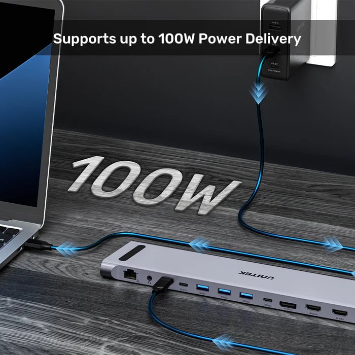 محول UNITEK UHB15 USB-C تريبل 4K KVM دوكينج ستيشن 100W PD - 11
