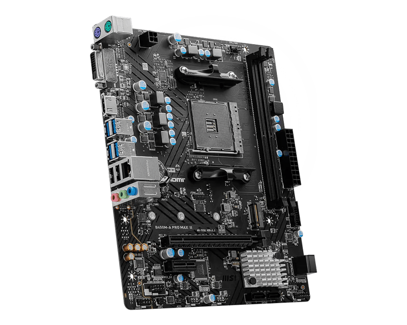 مذربورد إم إس آي B450M-A PRO MAX II مقاس Micro-ATX لمعالجات AM4 بذاكرة DDR4 - 5