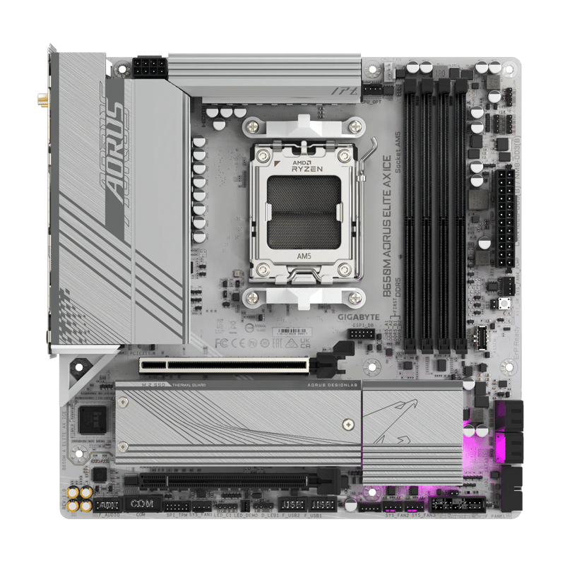 لوحة أم Gigabyte Aorus Elite AX B650 AM5 DDR5 Micro-ATX - 3