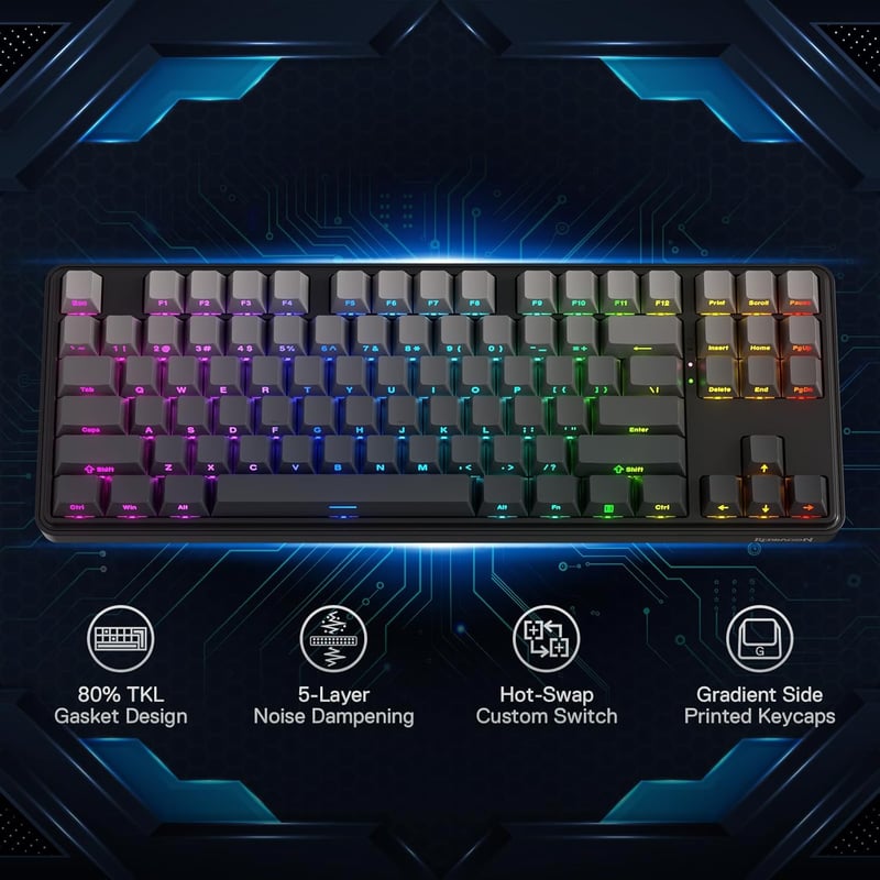Redragon K707SP RGB Pro TKL Mechanical Keyboard Dual-Mode - 4
