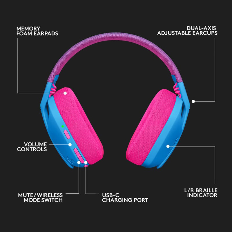 سماعات Logitech G435 Dual-Mode لاسلكي بلوتوث قيمنق مع ميكروفون أزرق - 1