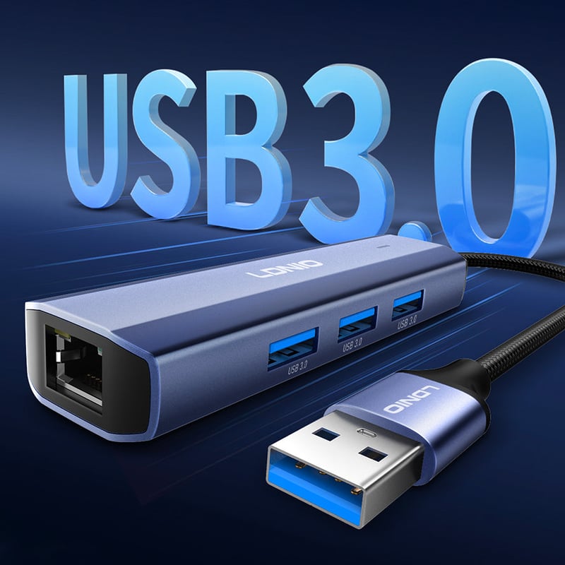 محول USB LDNIO DS-124U USB 3.0 USB-A إلى RJ45 إيثرنت - 7