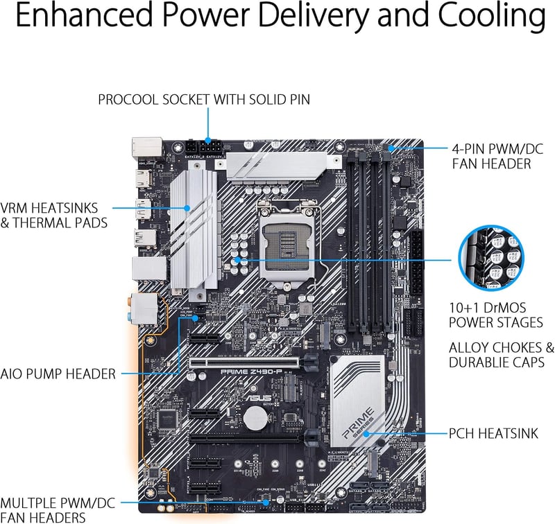 ASUS PRIME Z490-P LGA 1200 ATX Motherboard - 3
