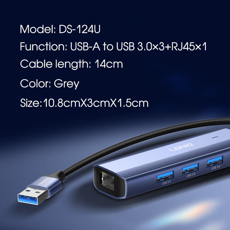 محول USB LDNIO DS-124U USB 3.0 USB-A إلى RJ45 إيثرنت - 6