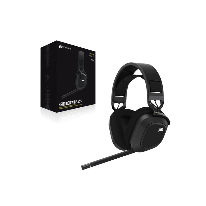 سماعات Corsair HS80 RGB Dual-Mode Spatial Audio أسود - 4