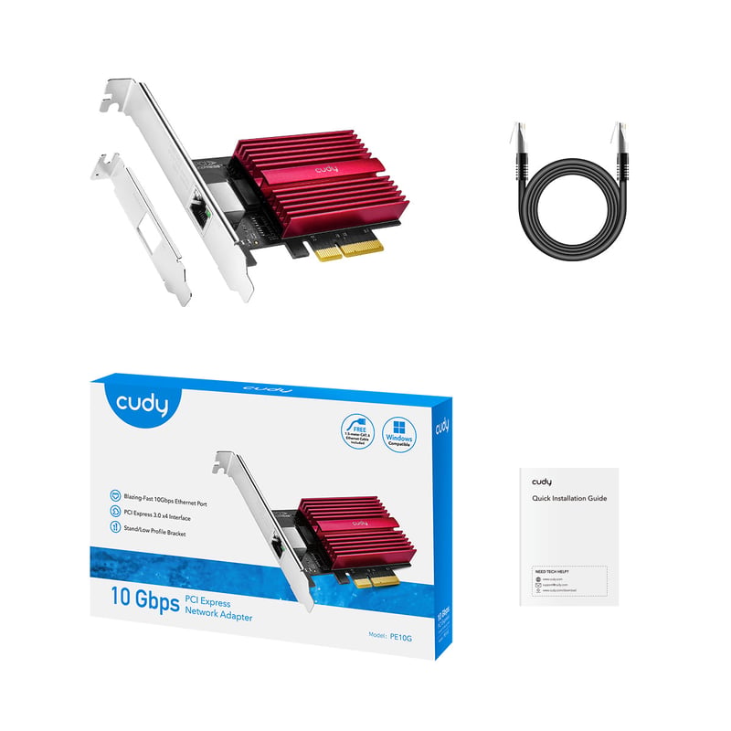 محول Cudy PE10G PCIe إلى Ethernet 10GbE RJ45 - 4