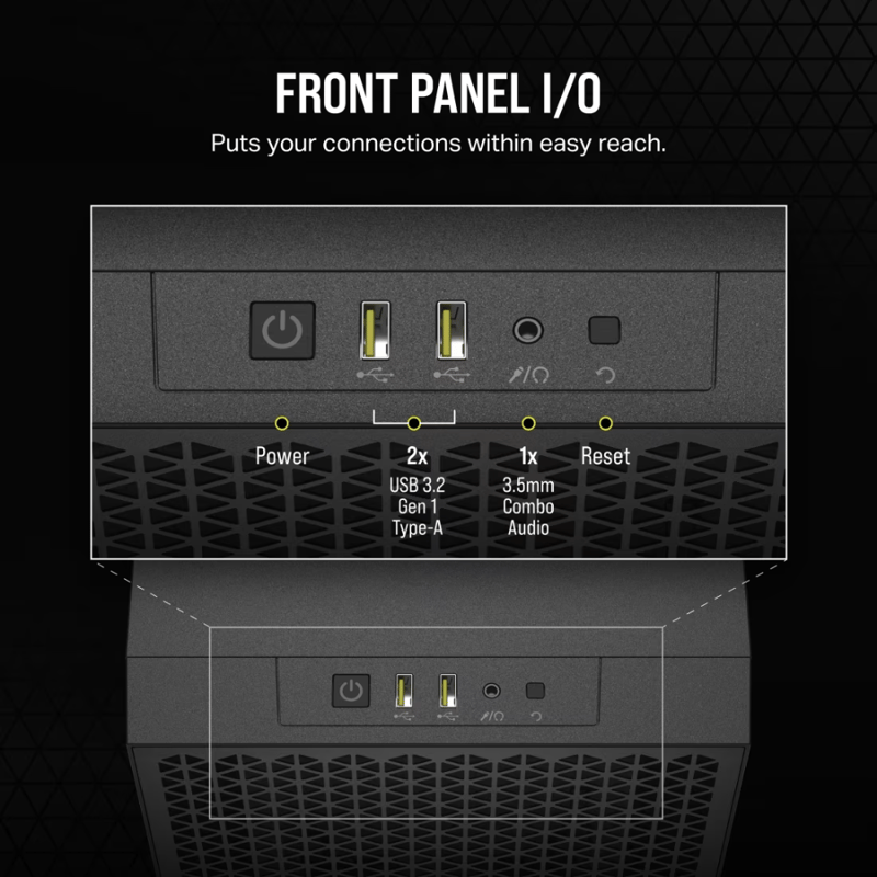 كيس Corsair 3000D Airflow Mid-Tower ATX Black - 6