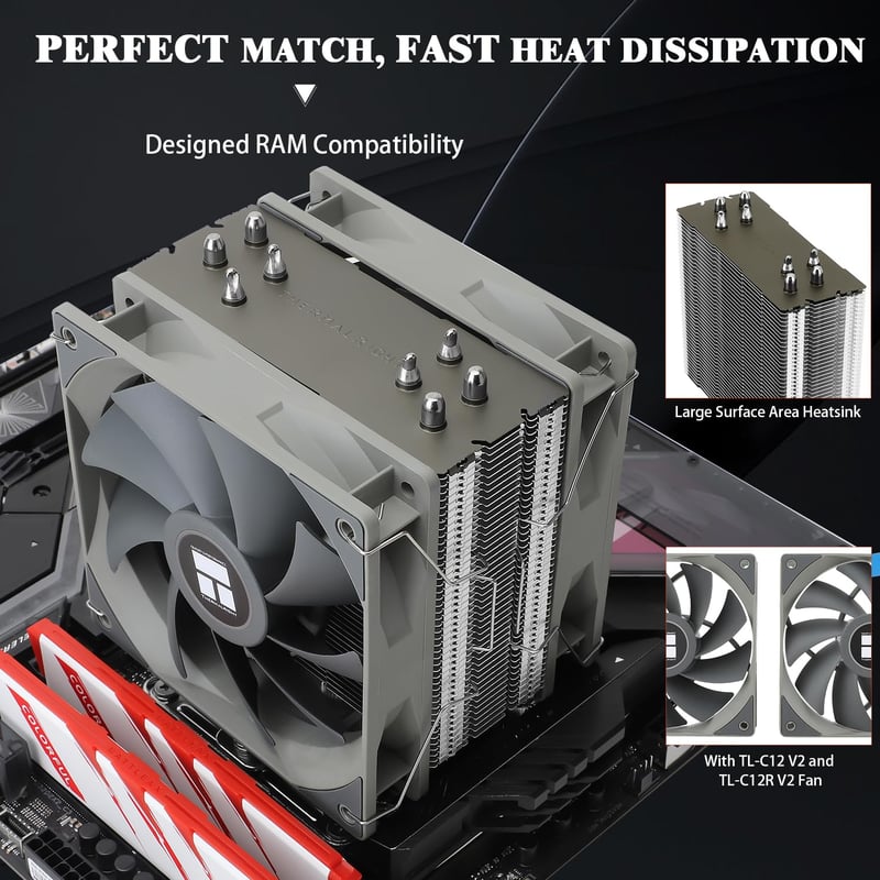 Thermalright Assassin Spirit 120 V2 Plus CPU Air Cooler 150W+ TDP - 5