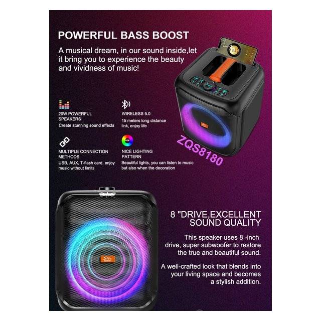 OEM ZQ8128 20W 3000mAh Portable Bluetooth Speaker - 2