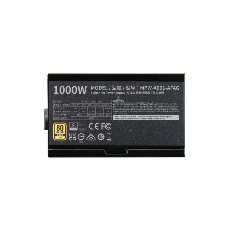 باور سبلاي Cooler Master Elite Gold 1000W 80+ Gold بالكامل - 4