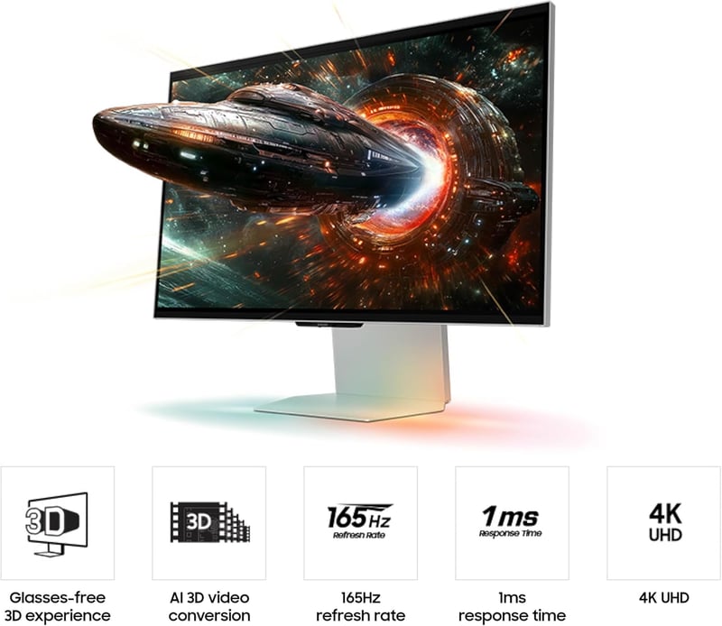 Samsung Odyssey 3D G90XF 27" 4K 165Hz IPS Gaming Monitor - 3