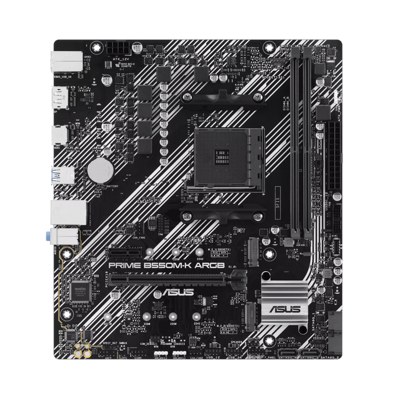 ASUS PRIME B550M-K ARGB AM4 Micro-ATX DDR4 Motherboard - 3