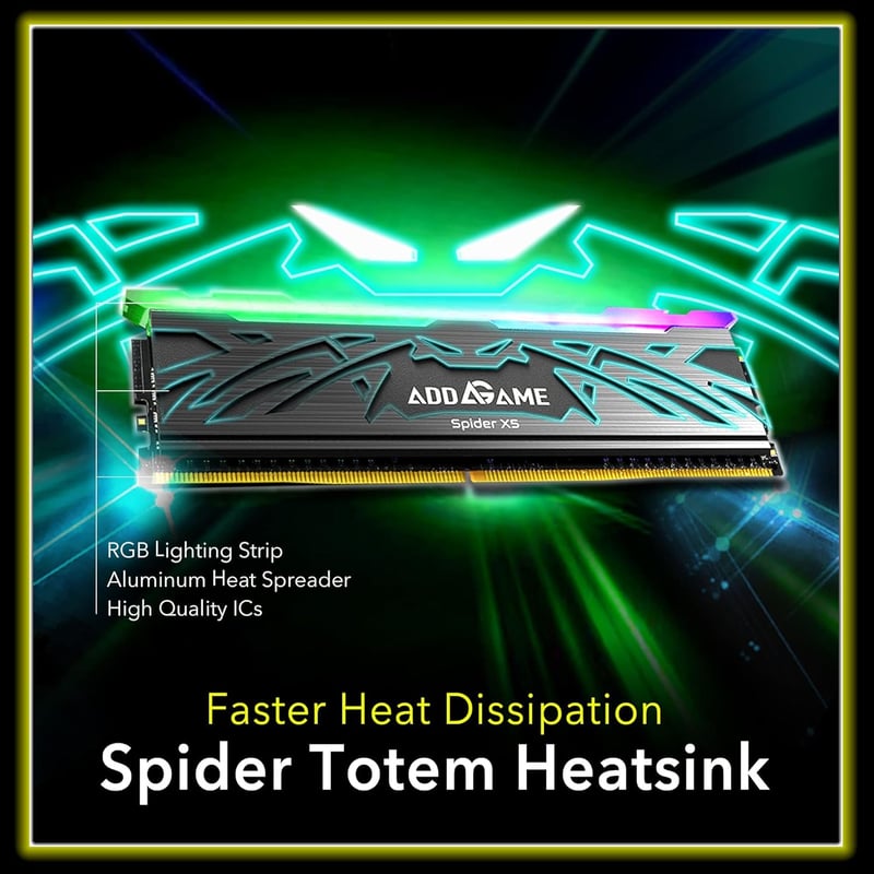 addlink AddGame Spider X5 32GB (2x16GB) DDR5 6400MHz CL38 RGB Silver - 6