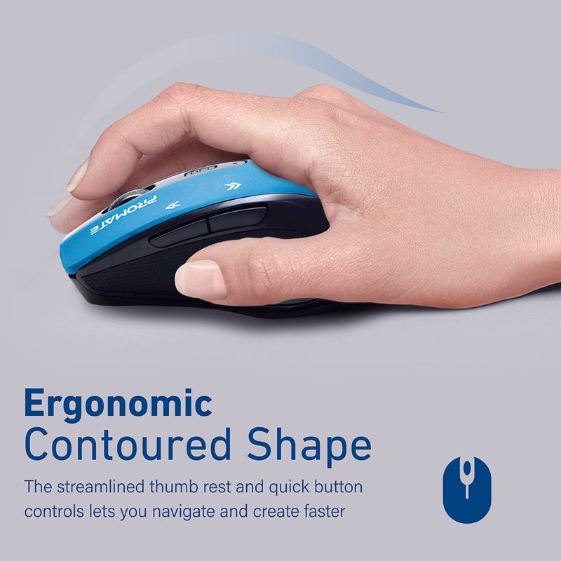 ماوس Promate Cursor EZGrip 1600 DPI لاسلكي أحمر - 16