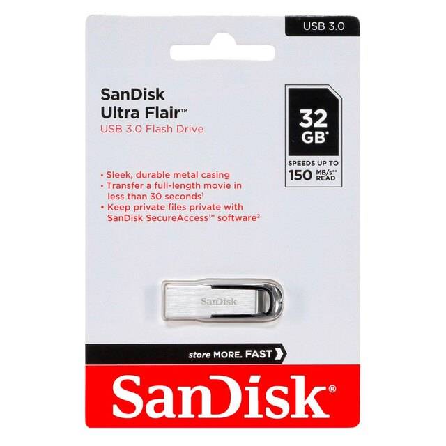SanDisk Ultra Flair 32GB USB 3.0 Flash Drive - 5