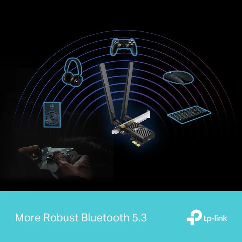 محول TP-Link Archer TX55E AX3000 WiFi 6 Bluetooth 5.3 PCIe - 9