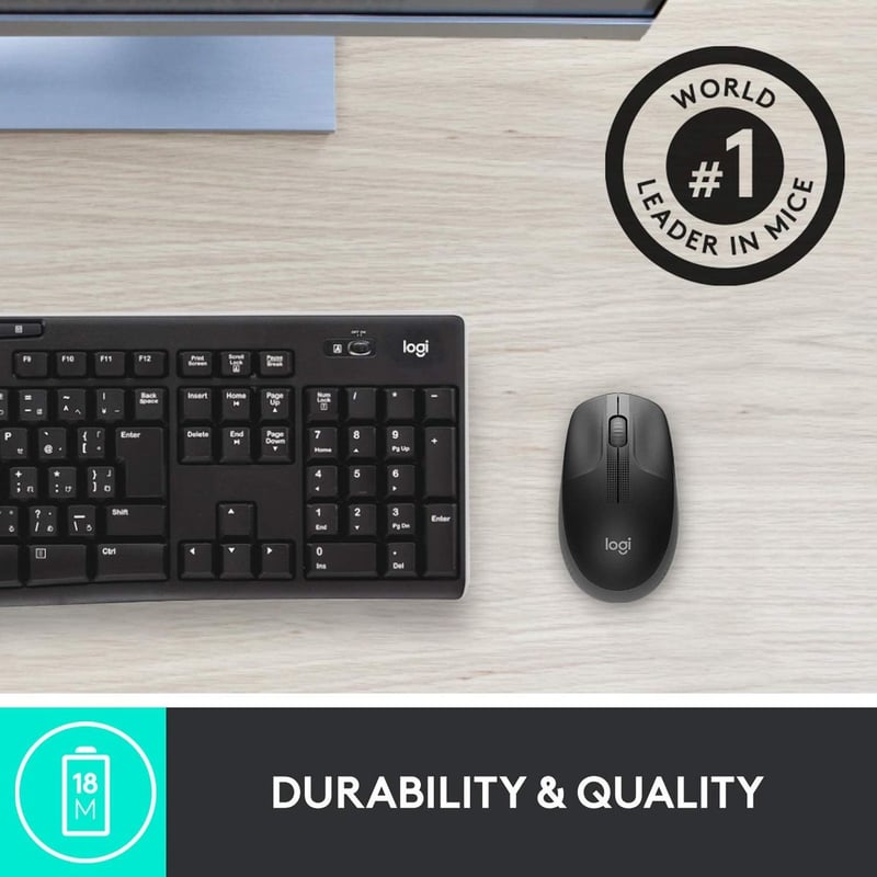ماوس Logitech M190 1000 DPI لاسلكي رمادي - 6