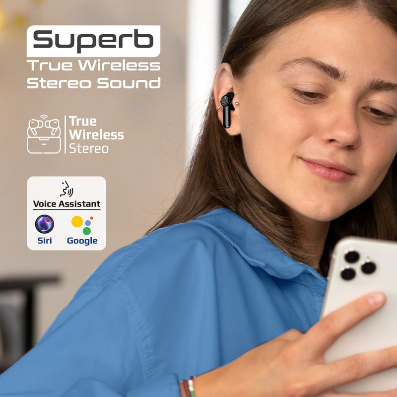 سماعات Promate ProPods TWS بلوتوث 5.3 ANC أبيض - 7