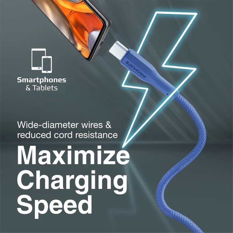 كيبل Promate USB A إلى USB C 1 Meter أبيض - 9